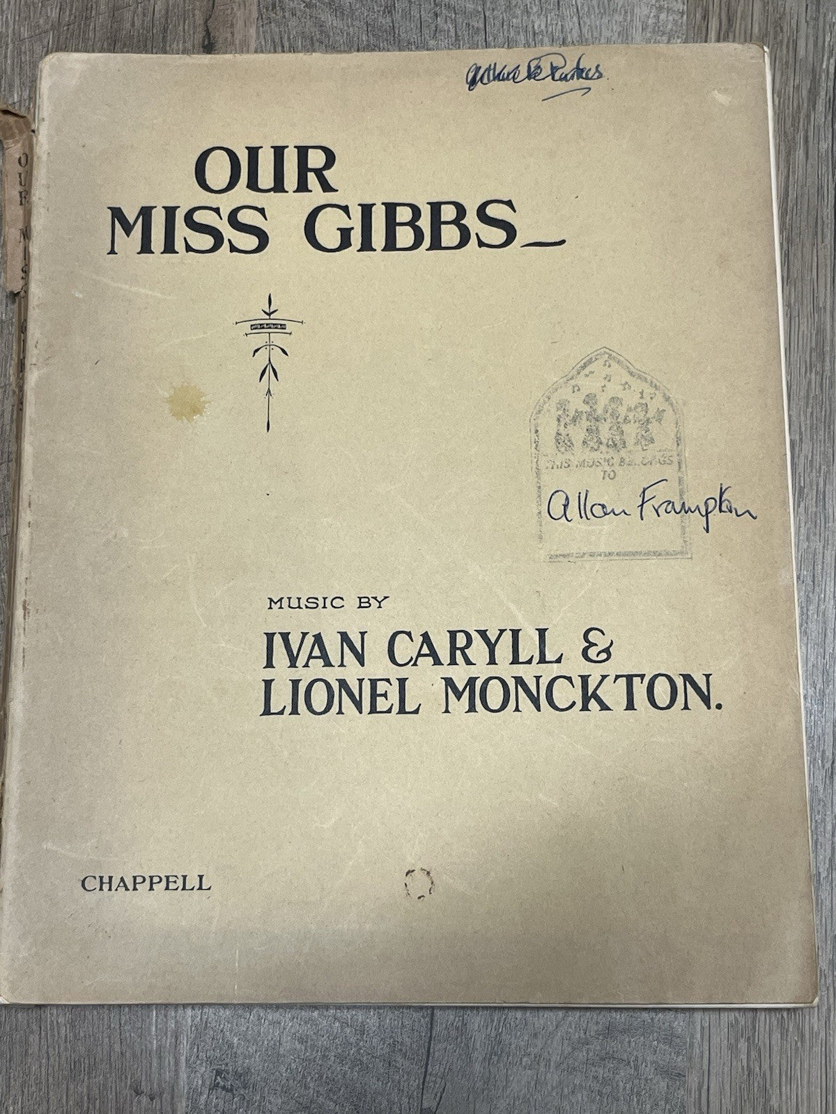 OUR MISS GIBBS BY CRYPTOS 1909 SHEET MUSIC IVAN CARYLL LIONEL MONCKTON 1909