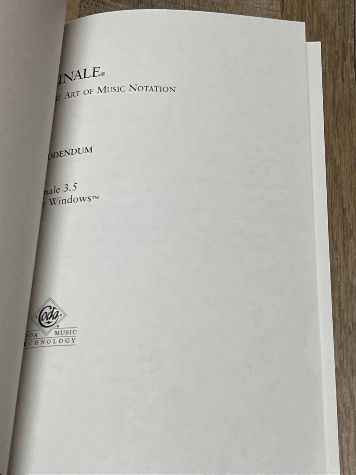 Finale: The Art of Music Notation 3.0 for Windows Books Vol. 1 -3 Plus Addendum