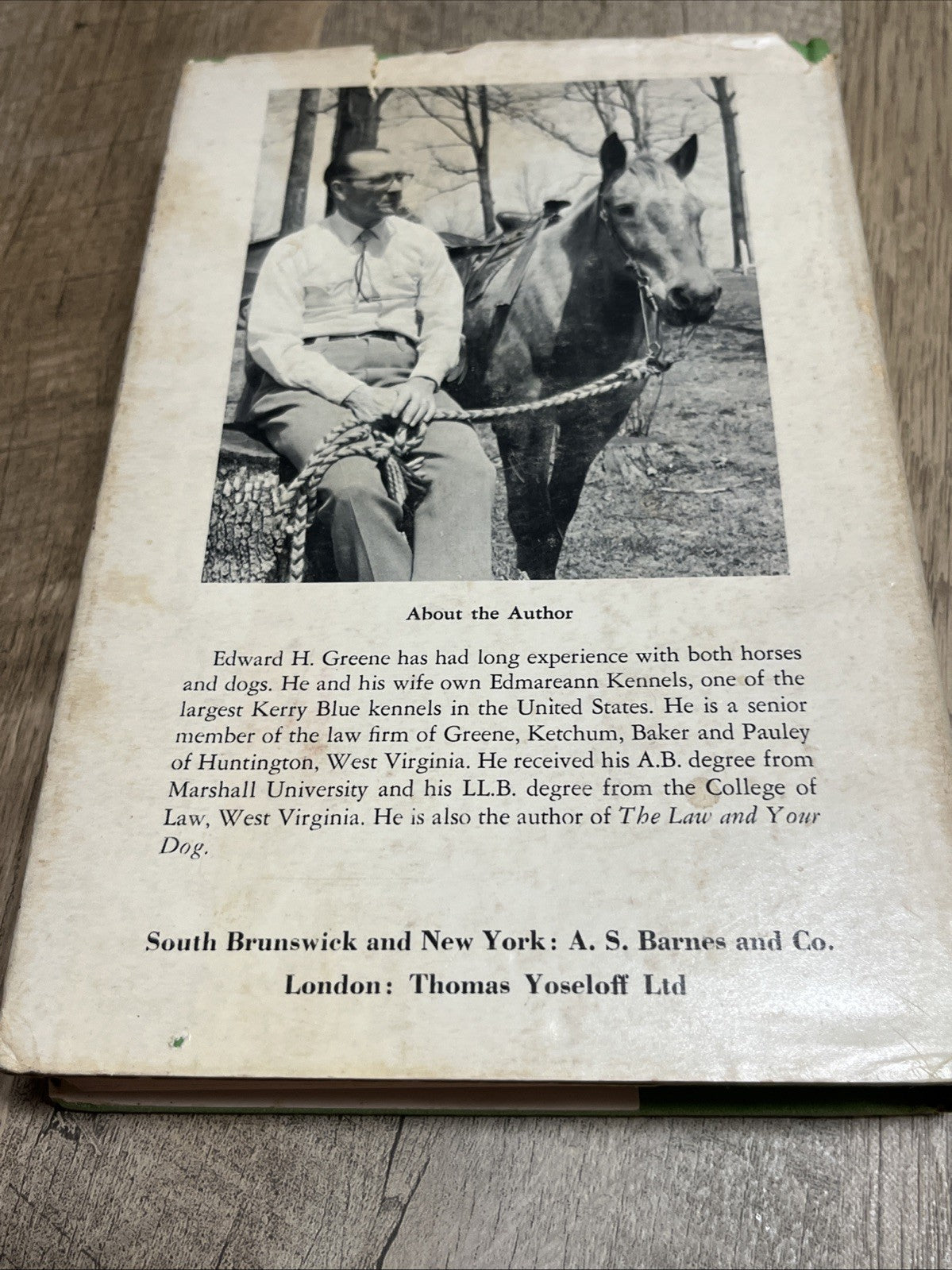 The Law and Your Horse 1st Edition by Edward H. Greene (Hardcover) Acceptable