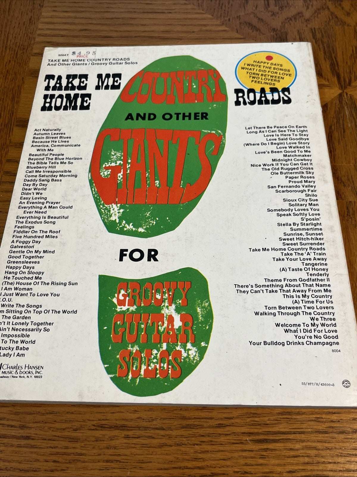 Country Giants Groovy Guitar Solos Music Book Take Me Home Country Roads Vintage