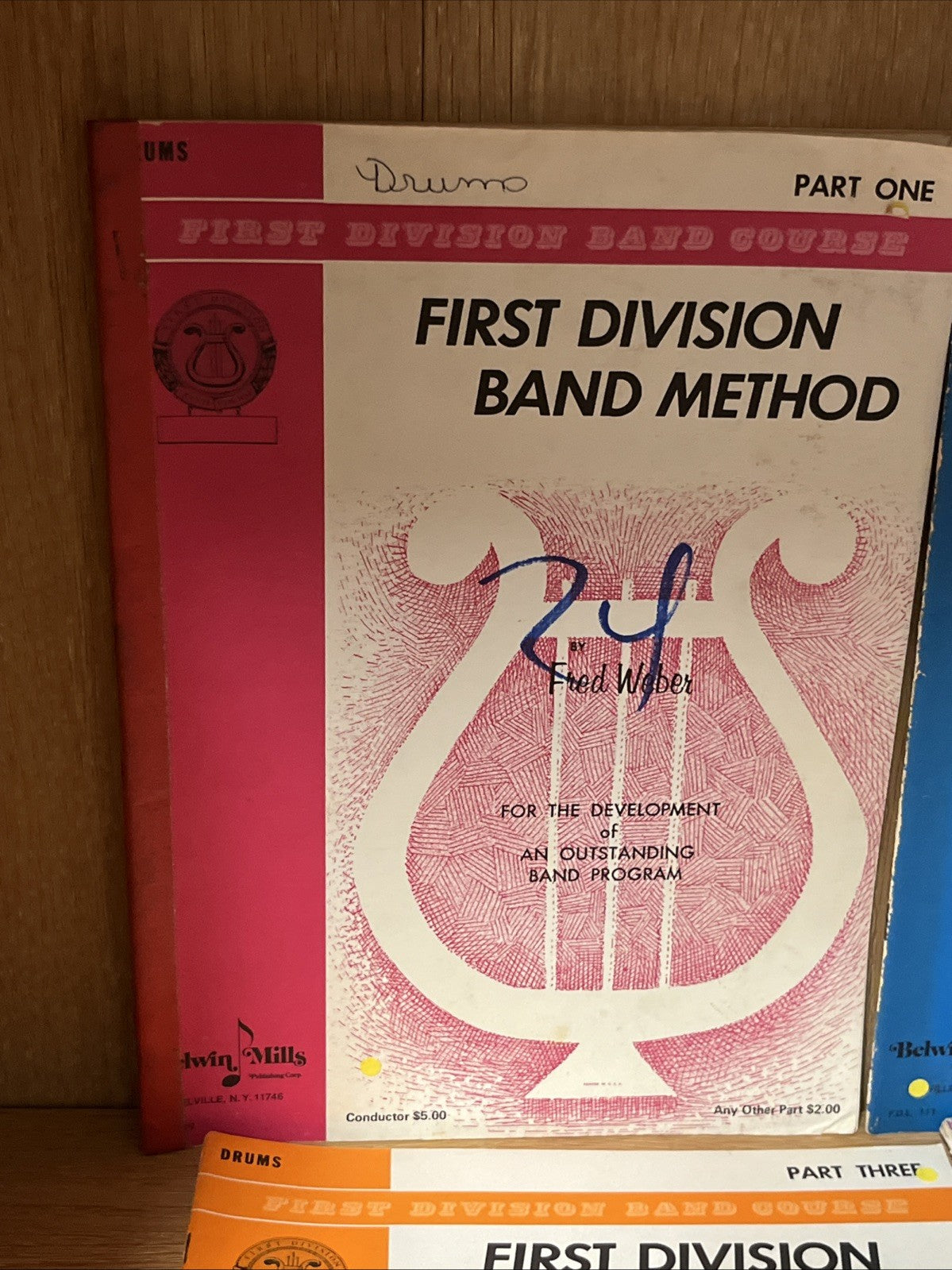 First Division Band Method Drum Sheet Book Lot Volume 1 - 4  (1960s)