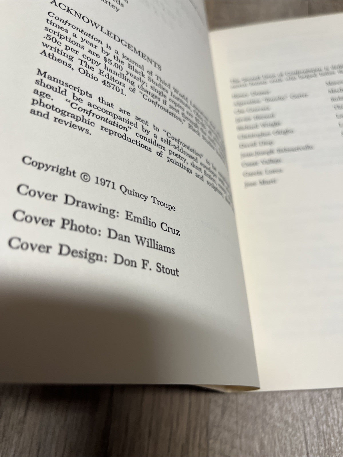 CONFRONTATION 1st Edition 1971 vol. 1 No 2: A Journal of Third world Literature