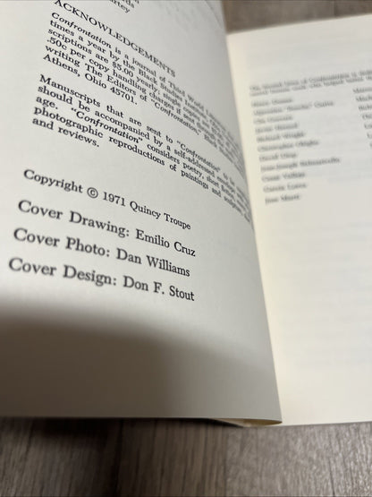 CONFRONTATION 1st Edition 1971 vol. 1 No 2: A Journal of Third world Literature
