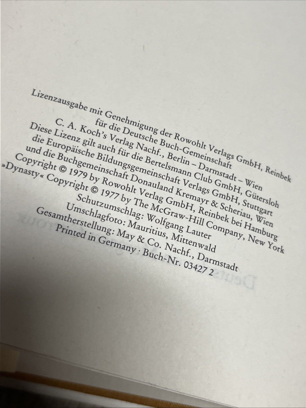 Die Dynastie Roman Robert S Elegant 1979 GERMAN language