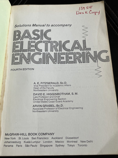 BASIC ELECTRICAL ENGINEERING 4th Edition Fitzgerald Higginbotham Grabel
