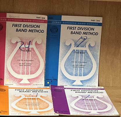First Division Band Method Drum Sheet Book Lot Volume 1 - 4  (1960s)