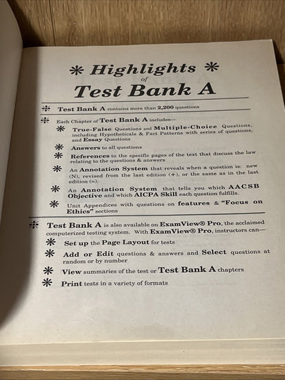 Business Law : Text and Cases,Text Bank A, 12th Ed Legal Ethical, Global & Corp