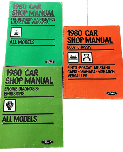 ford manual : 1980 ford car Service Shop Manual Lot of 3