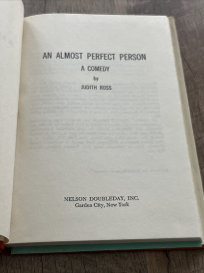 Judith Ross AN ALMOST PERFECT PERSON  Book Club Edition