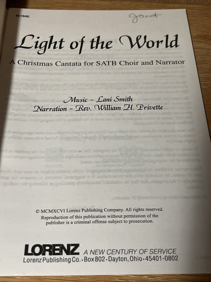 Lot of 4 Light of the World - A Christmas Cantata For SATB Choir..Songbook