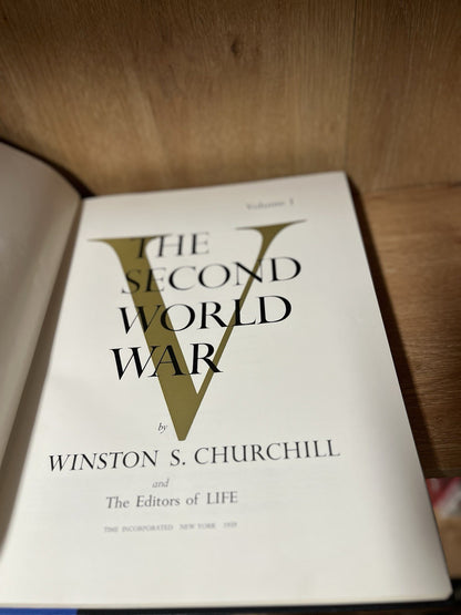 THE SECOND WORLD WAR VOLUMES I AND II WINSTON CHURCHILL and LIFE SLIPCASED 1959