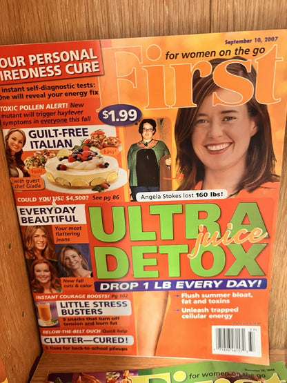 First for Women Magazine On the go Lot of 8  Issue -The Cab That Melt Fat