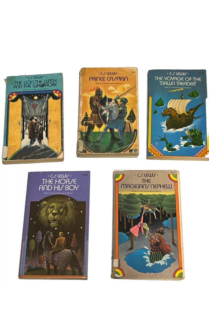 The Chronicles of Narnia Book CS Lewis 1, 2, 3, 5, & 6 Collier Books 1970s