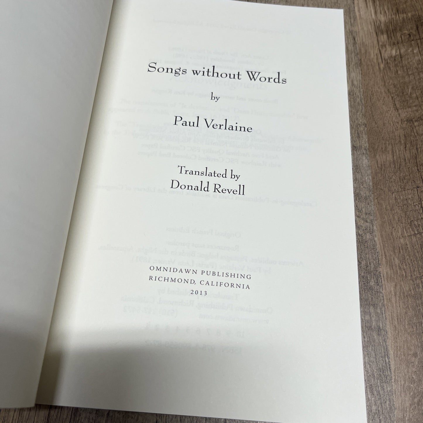 Songs without Words By Paul Verlaine (Paperback) 2013