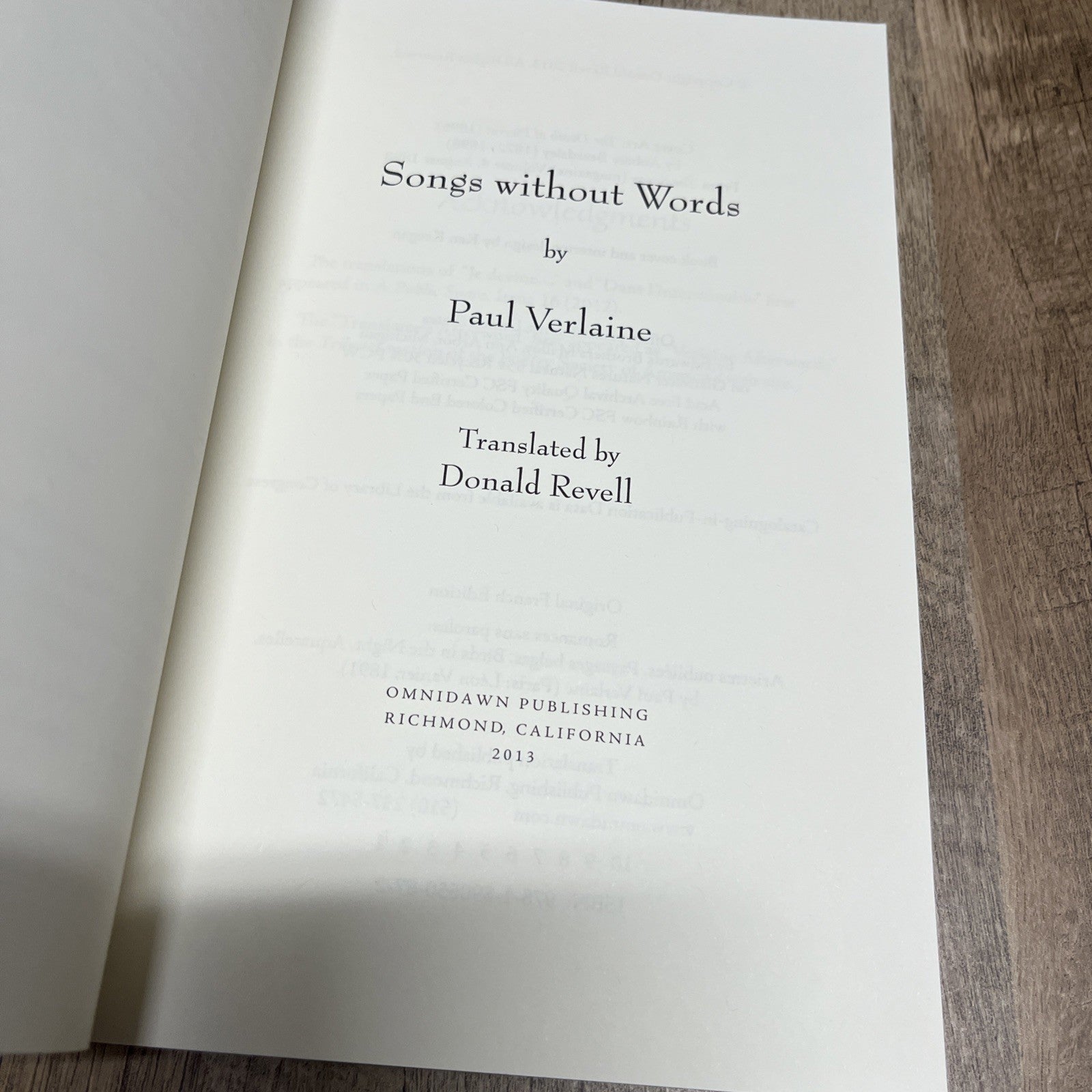 Songs without Words By Paul Verlaine (Paperback) 2013