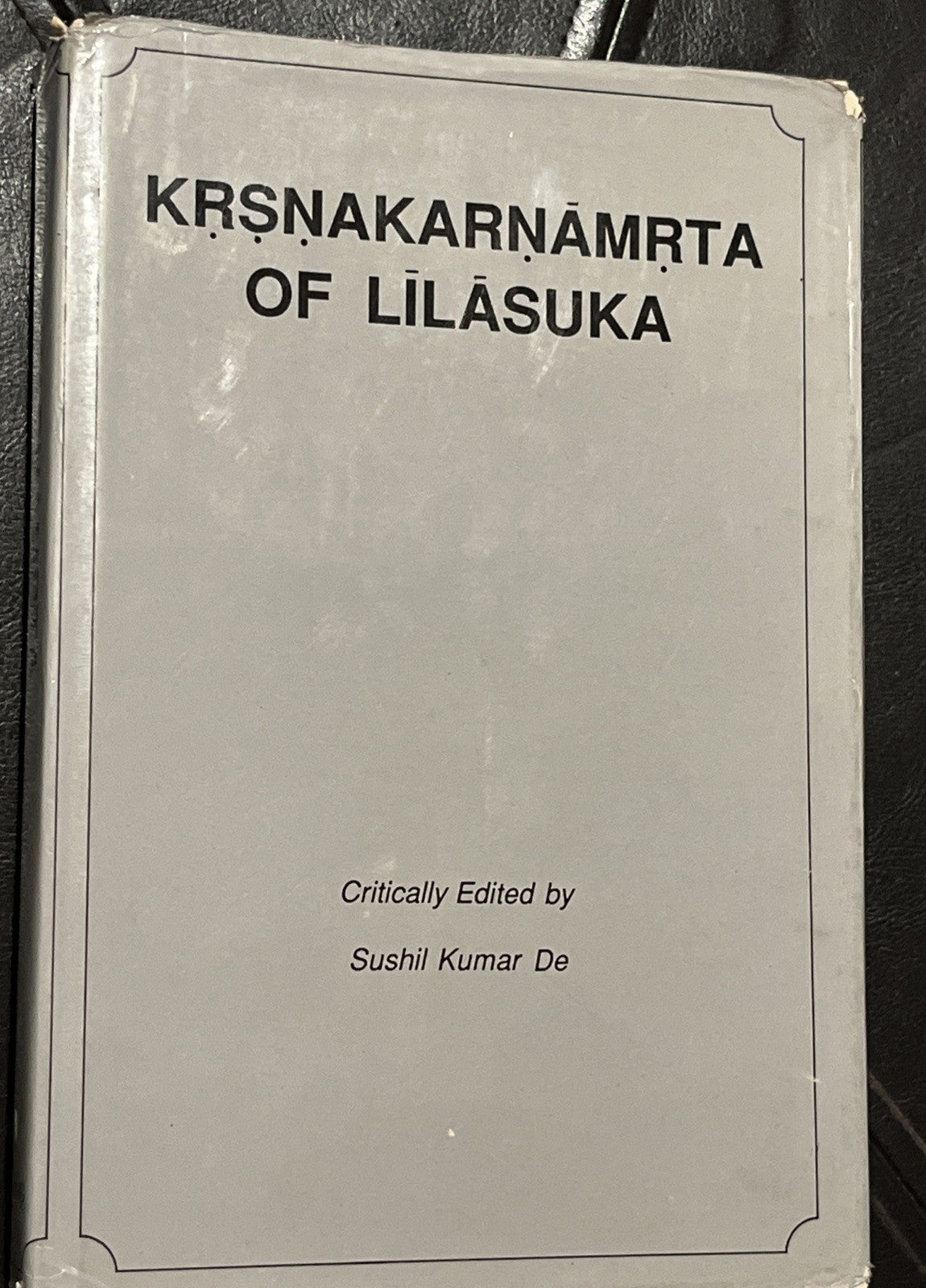 Kṛṣṇakarṇāmṛta of Līlāśuka Krsna Metre Verses Kavya Rare Book 1990