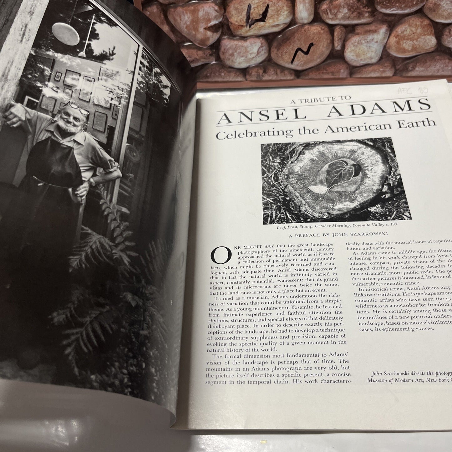 1989 A TRIBUTE TO ANSEL ADAMS SOFTCOVER BOOK BY - K 274