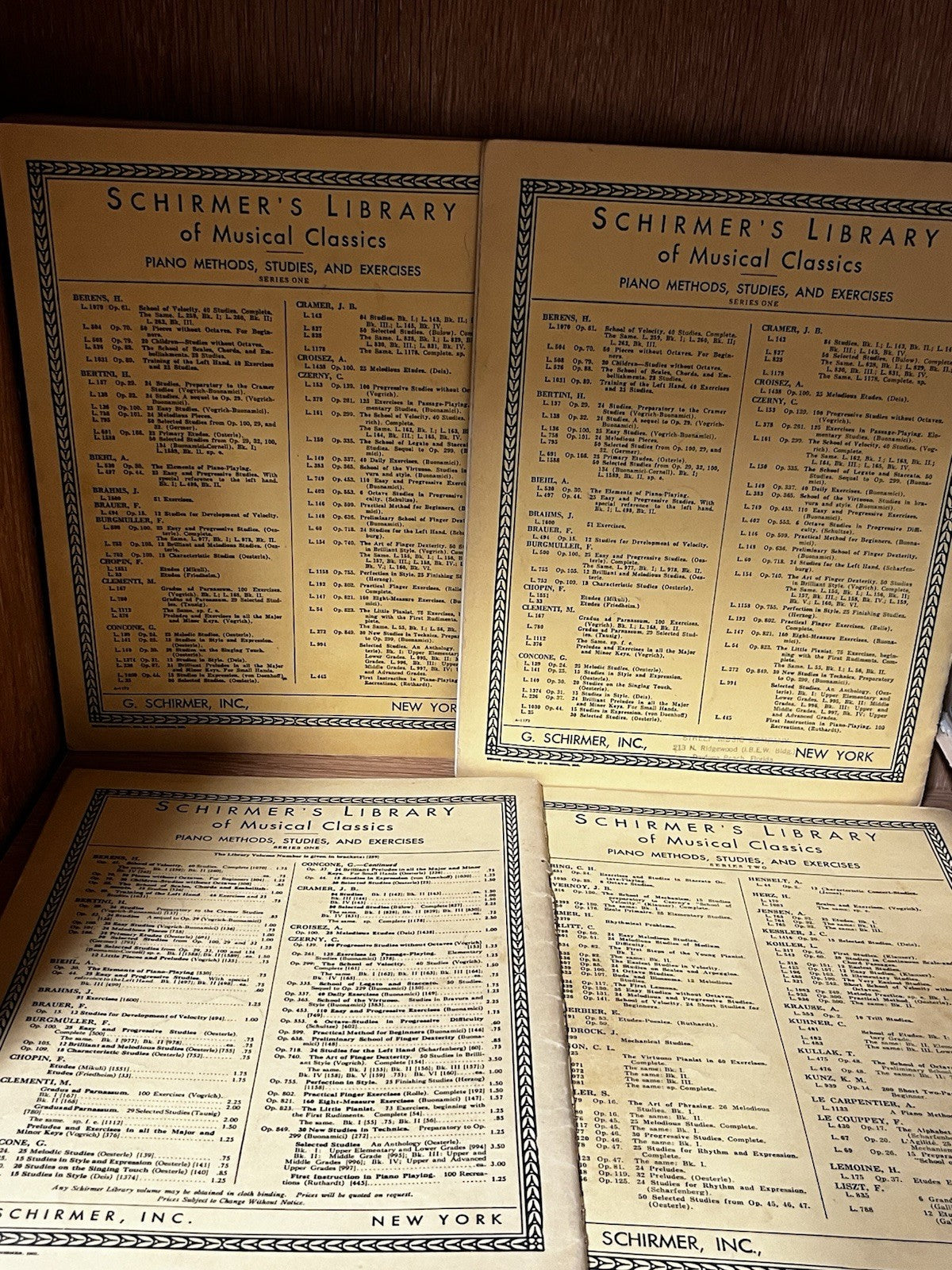 Schirmer's Library of Musical Classics Lot of 4 ( Vol 45 . 139. 162. & Vol 766 )