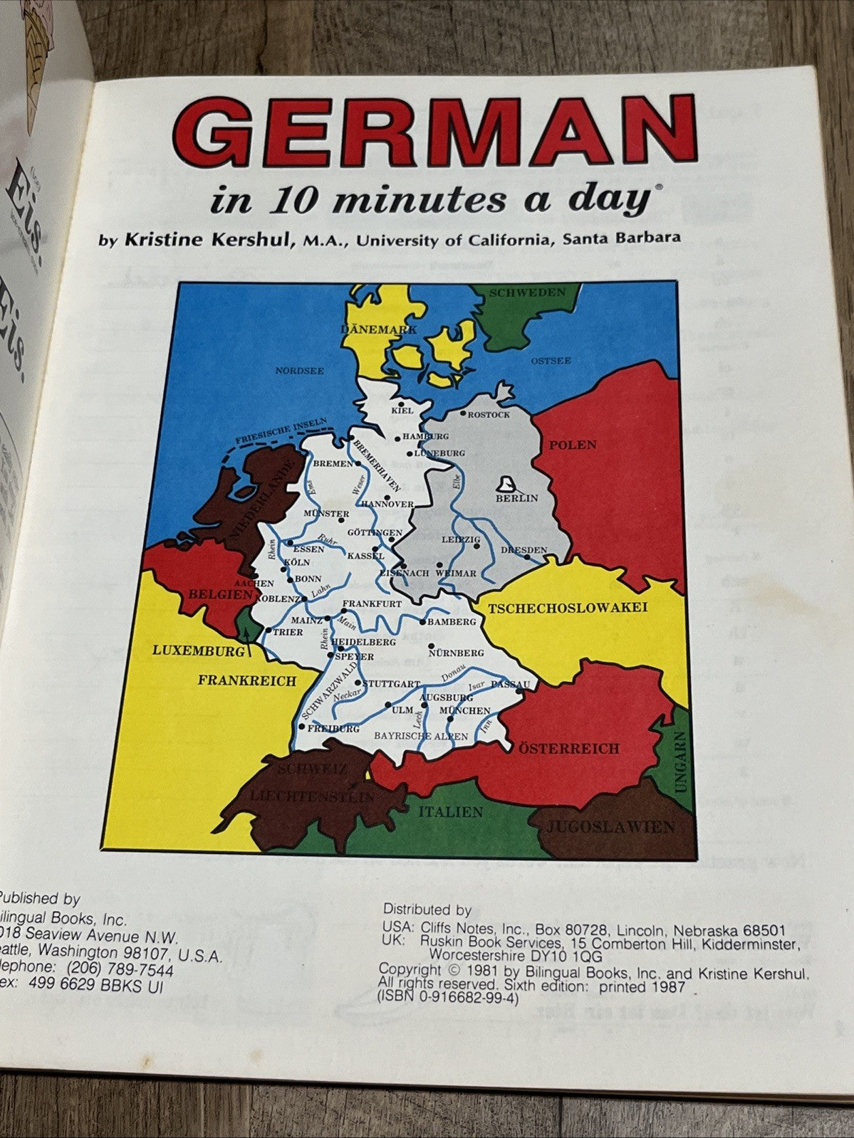 German in Ten Minutes a Day by Kristine K. Kershul 1987 Bilingual Book