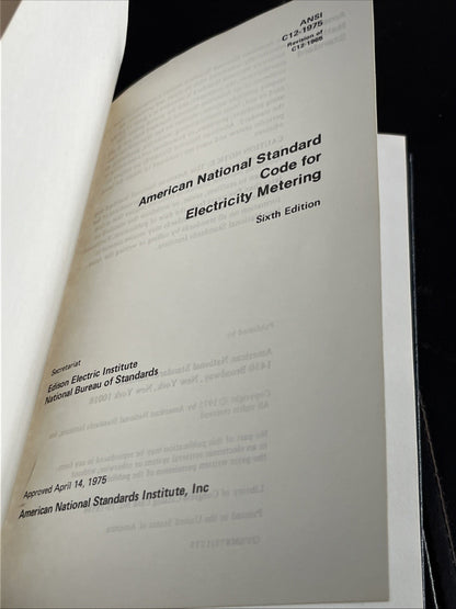 Handbook for Electricity Metering 6th Edition 1975 ( ANSI C12-1975 )
