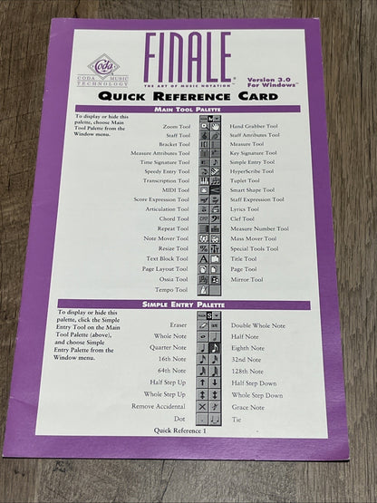 Finale: The Art of Music Notation 3.0 for Windows Books Vol. 1 -3 Plus Addendum