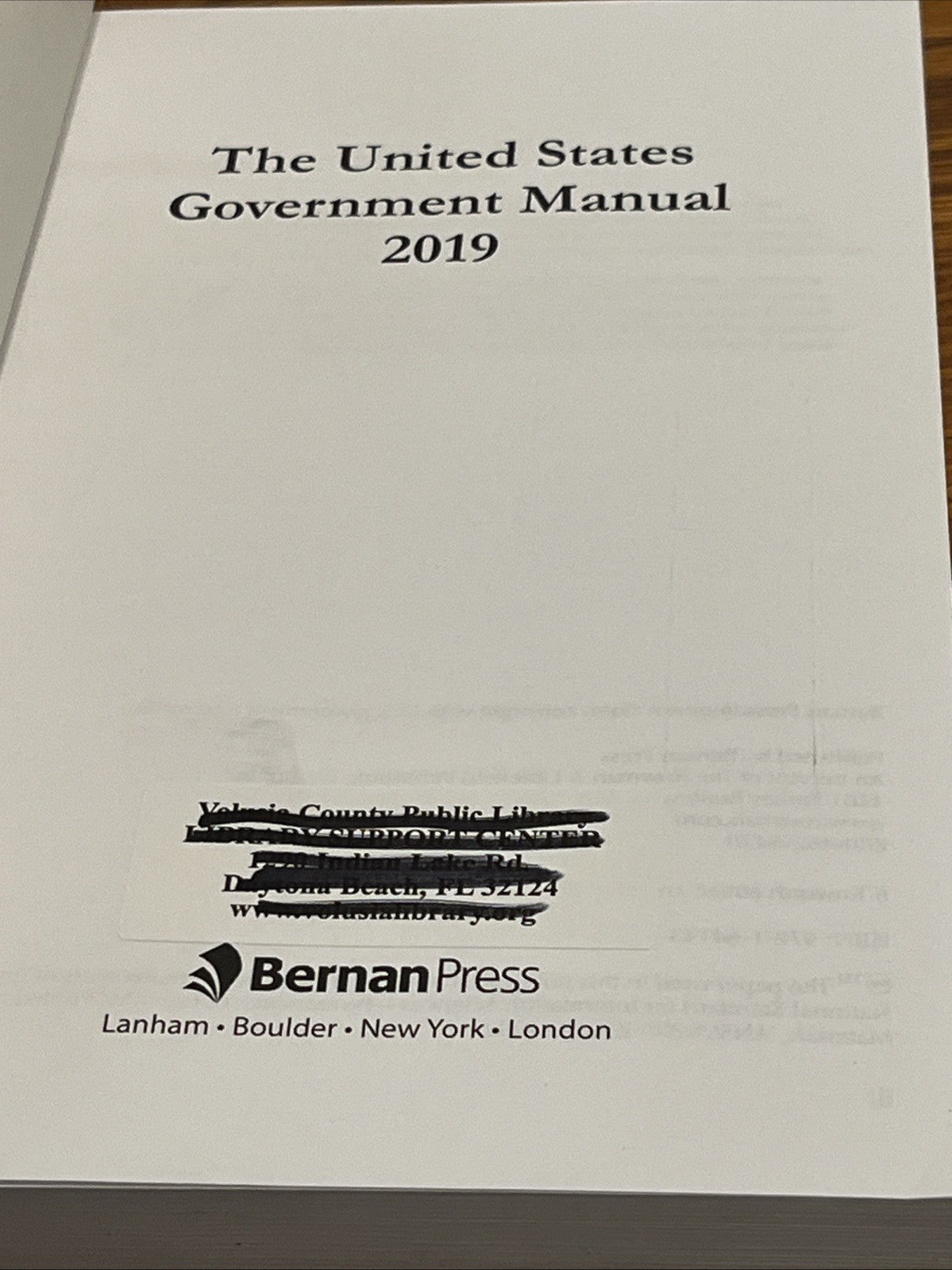 The United States Government Manual 2019 (Paperback or Softback)