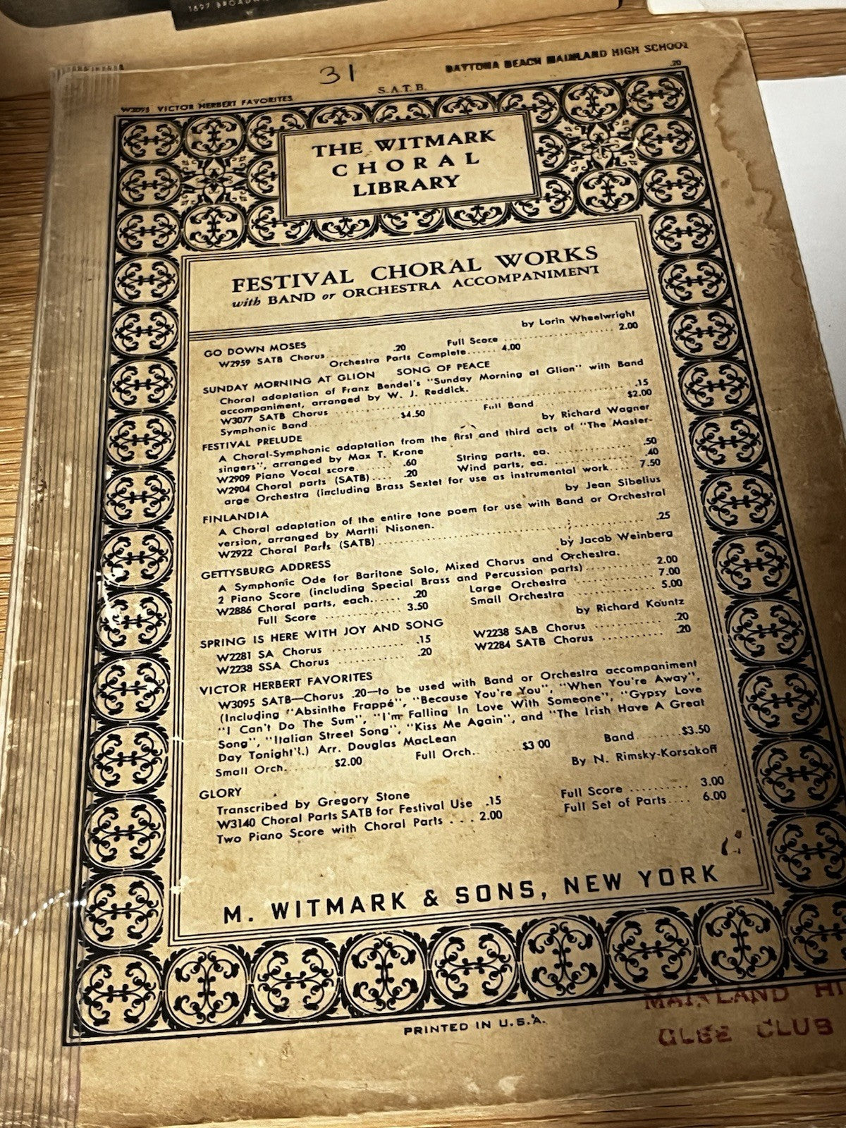 Oxford Anthems Choir Sheet mixed Voices Cappella chorus Laurel Octavo 1912/40/50