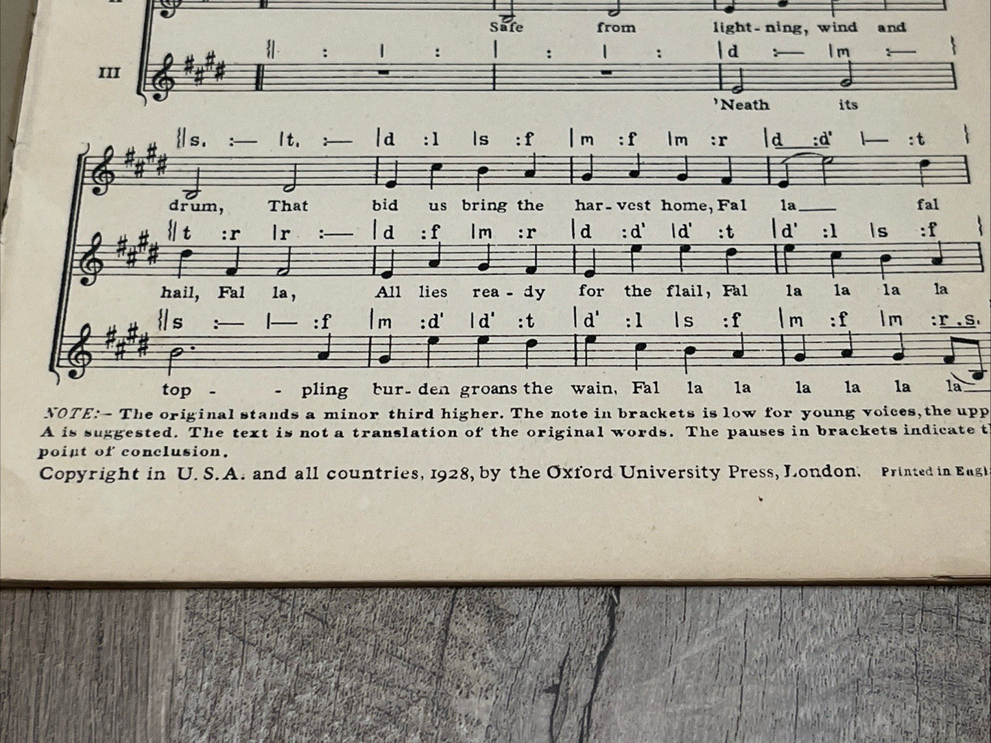 The Oxford Choral Songs from The OLD MASTERS Rounds And Canons By Mozart 1928