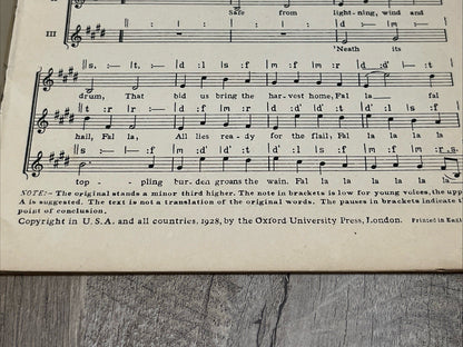The Oxford Choral Songs from The OLD MASTERS Rounds And Canons By Mozart 1928
