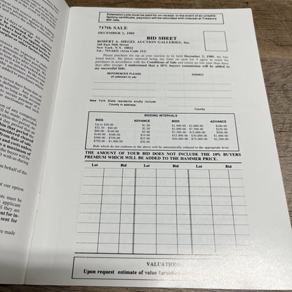 United state postal stationery 717th Sale Charles L. Wunsch Collection,1989