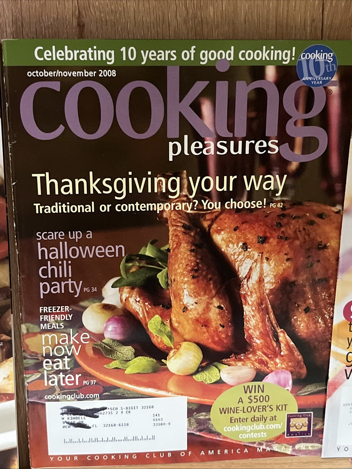 Cooking Pleasures Magazines 6 In Sets 2008/2009 Recipe Cooking Book