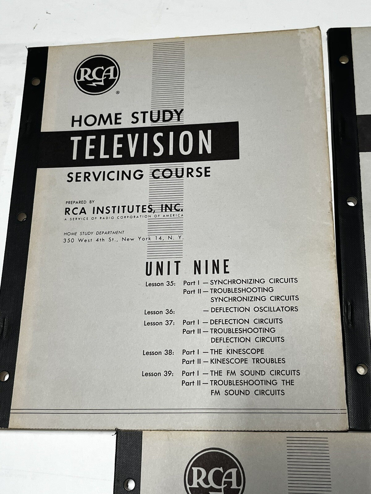 RCA Home Study Television Servicing Course, Study Group 3, Unit 9, Unit 6