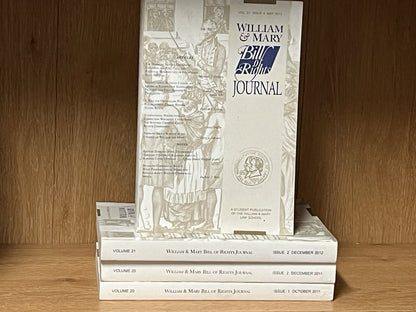 William & Mary Bill of Rights Journal Volume 21, Issue 2 & 4, Vol. 20 Issue 1 &2