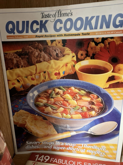 Lot of 4 Taste of Home Quick Cooking & Eating Well Magazine Back Issues
