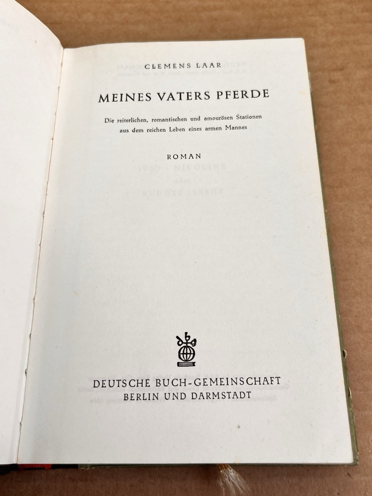 Meines Vaters Pferde ("My Father's Horse" ) by Clemens Laar - hardback 1954