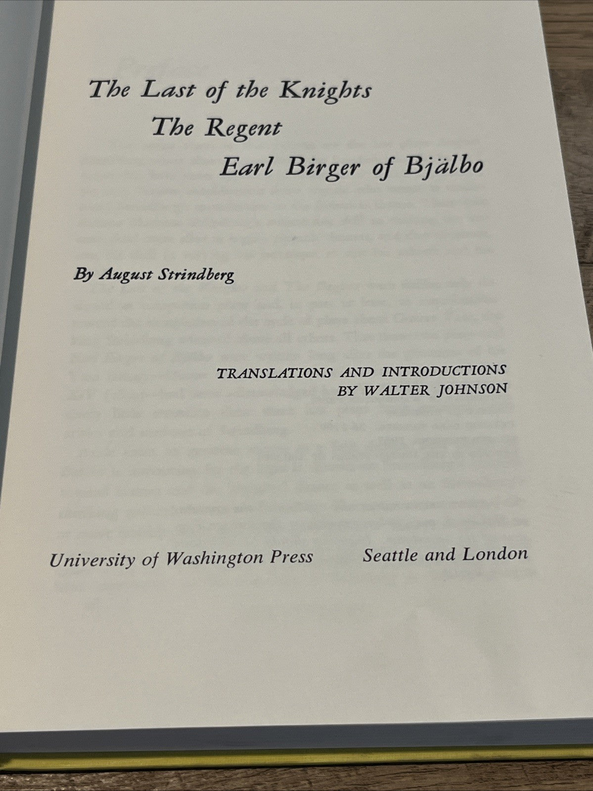 august strindberg book The Last of the Knights The Regent Earl Birger of Bjalbo