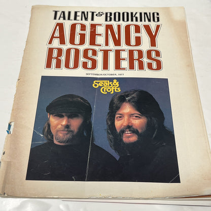 Talent and Booking Agency Rosters September/Octomber 1977 Seals And Crofts