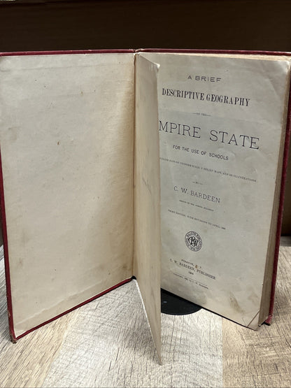 Vintage A Brief Descriptive Geography of the Empire State by C.W. Bardeen 1900
