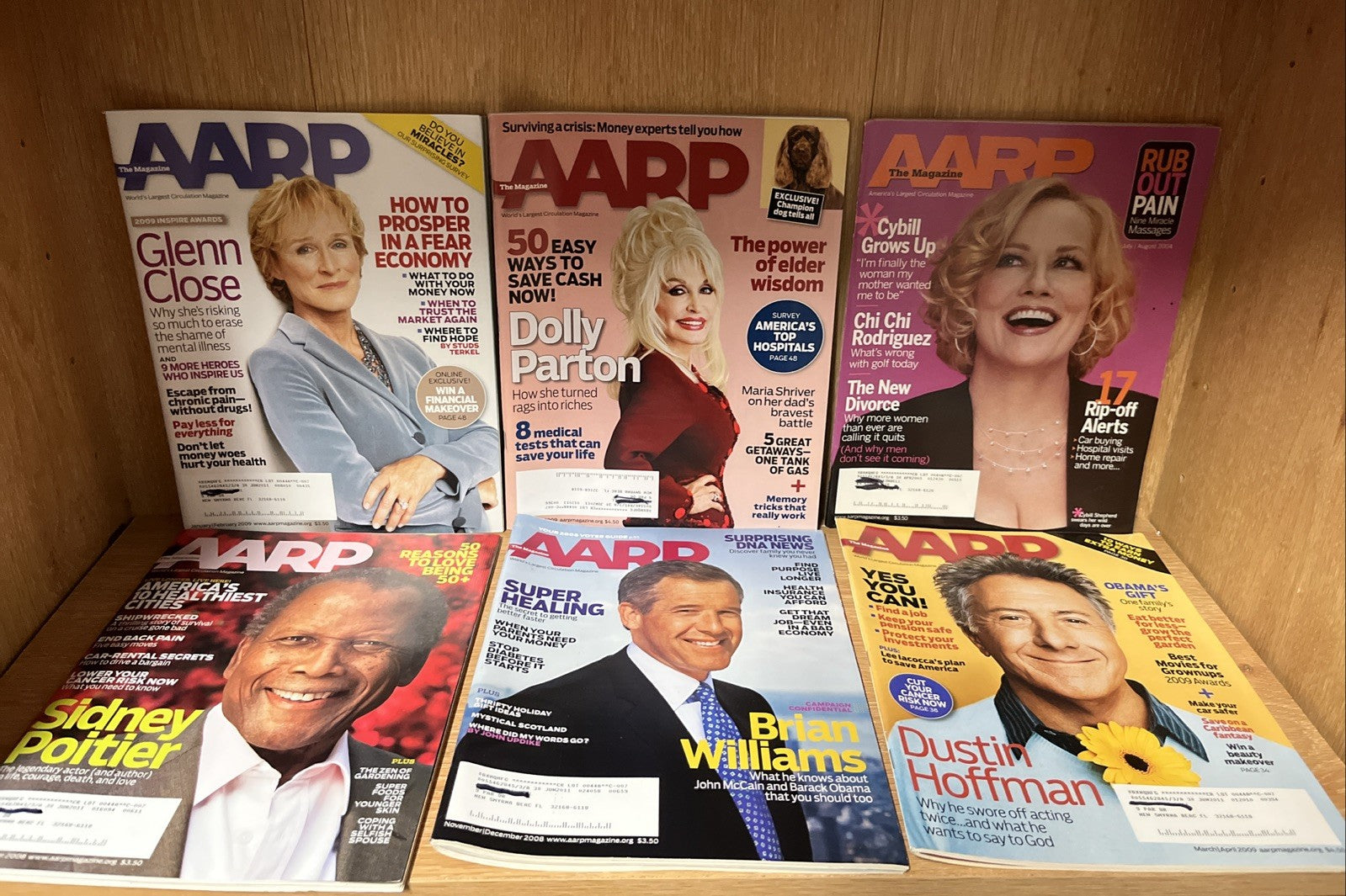 Lot of 6 AARP The Magazine December 2004/2008/2009