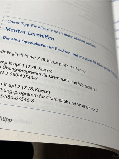 English Die Zeiten — Bildung Und Verwendung  7./8. Klasse Ubungsbuch Mentor