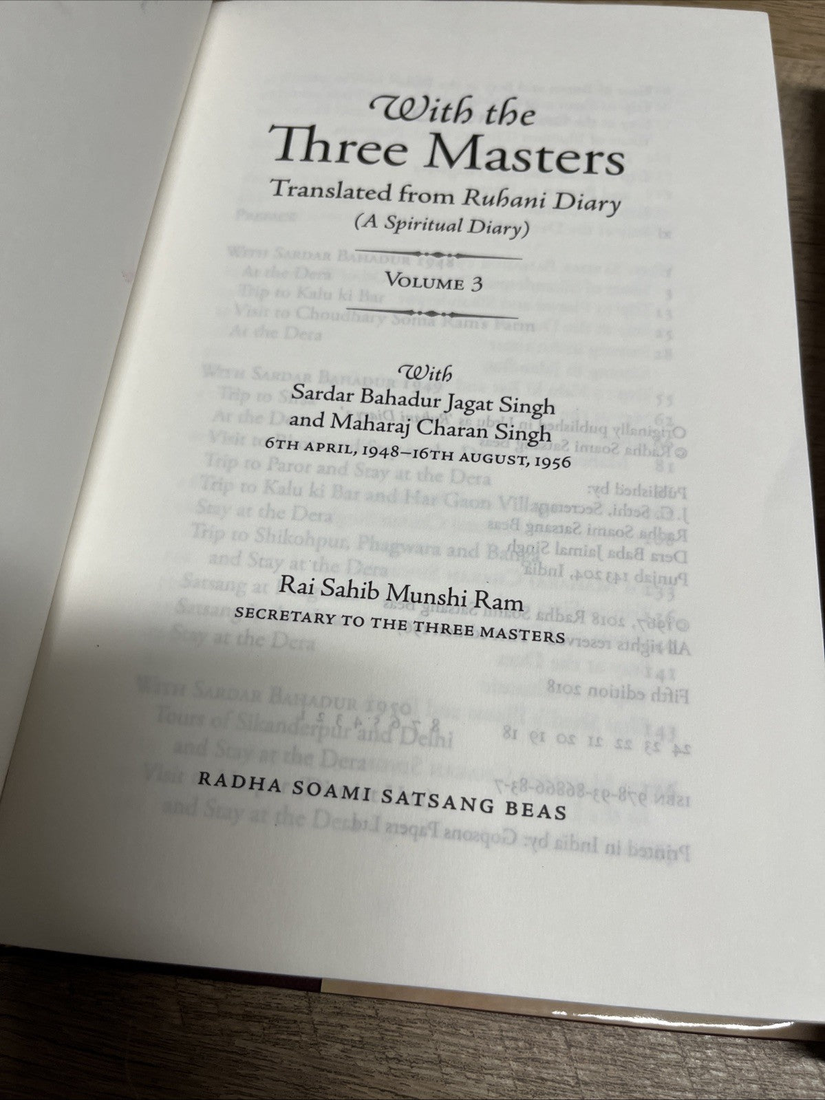 With The Three Masters Rai Sahib Munshi Ram Volume 2 & 3 Radha Soami Satsang ..