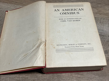 An American Omnibus with intro 1st Edition Carl Van Doren 1933 Hardcover