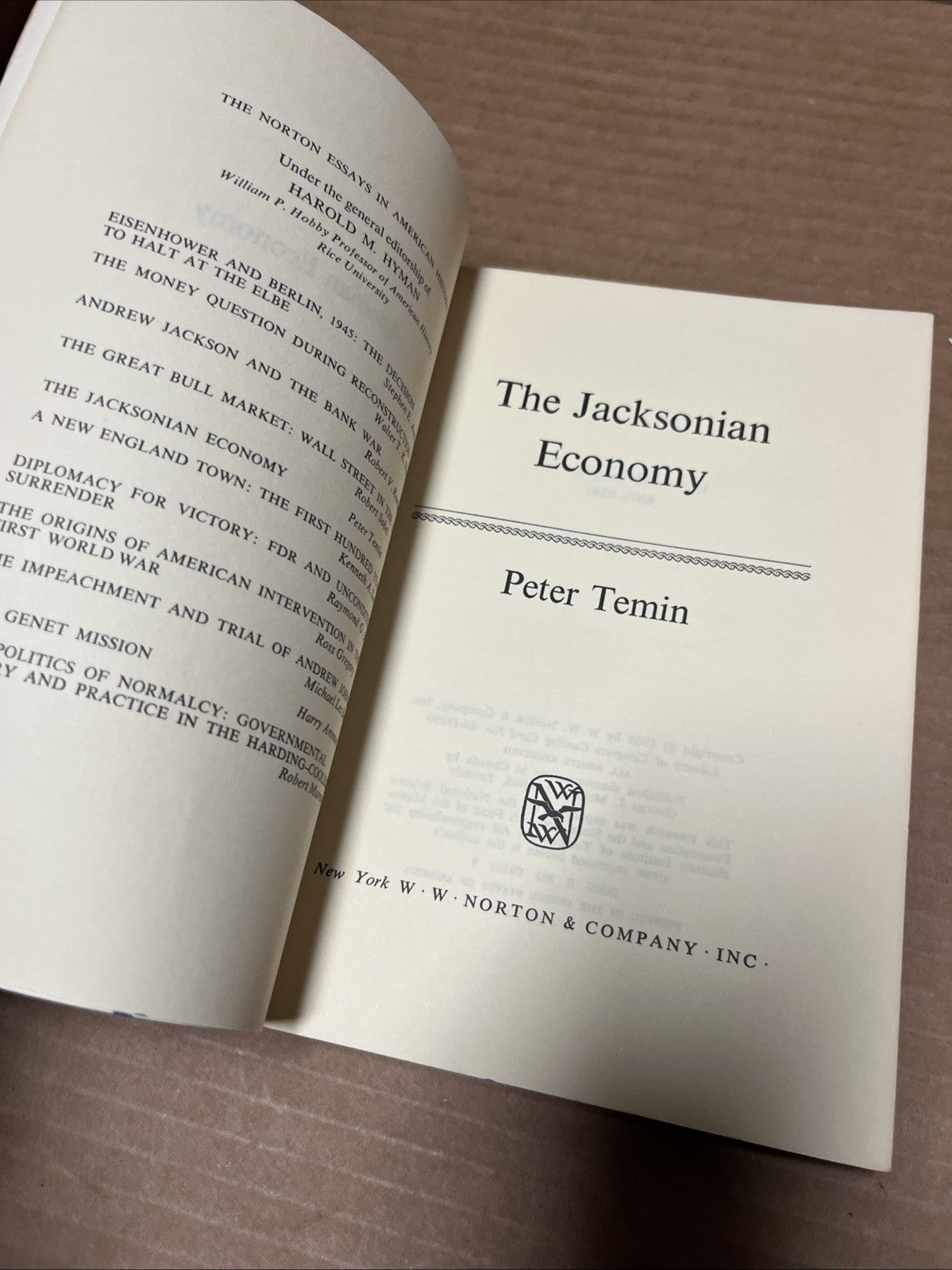 Andrew Jackson & Andrew Johnson : Norton Essays in American History 1967| 69 |73