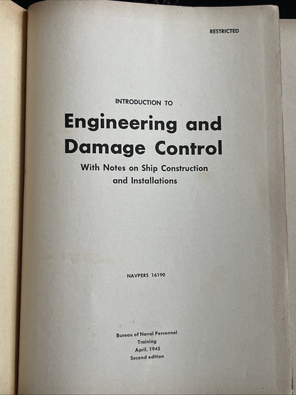 Introduction to Engineering and Damage Control ( NAVPERS 16190  ) 1945