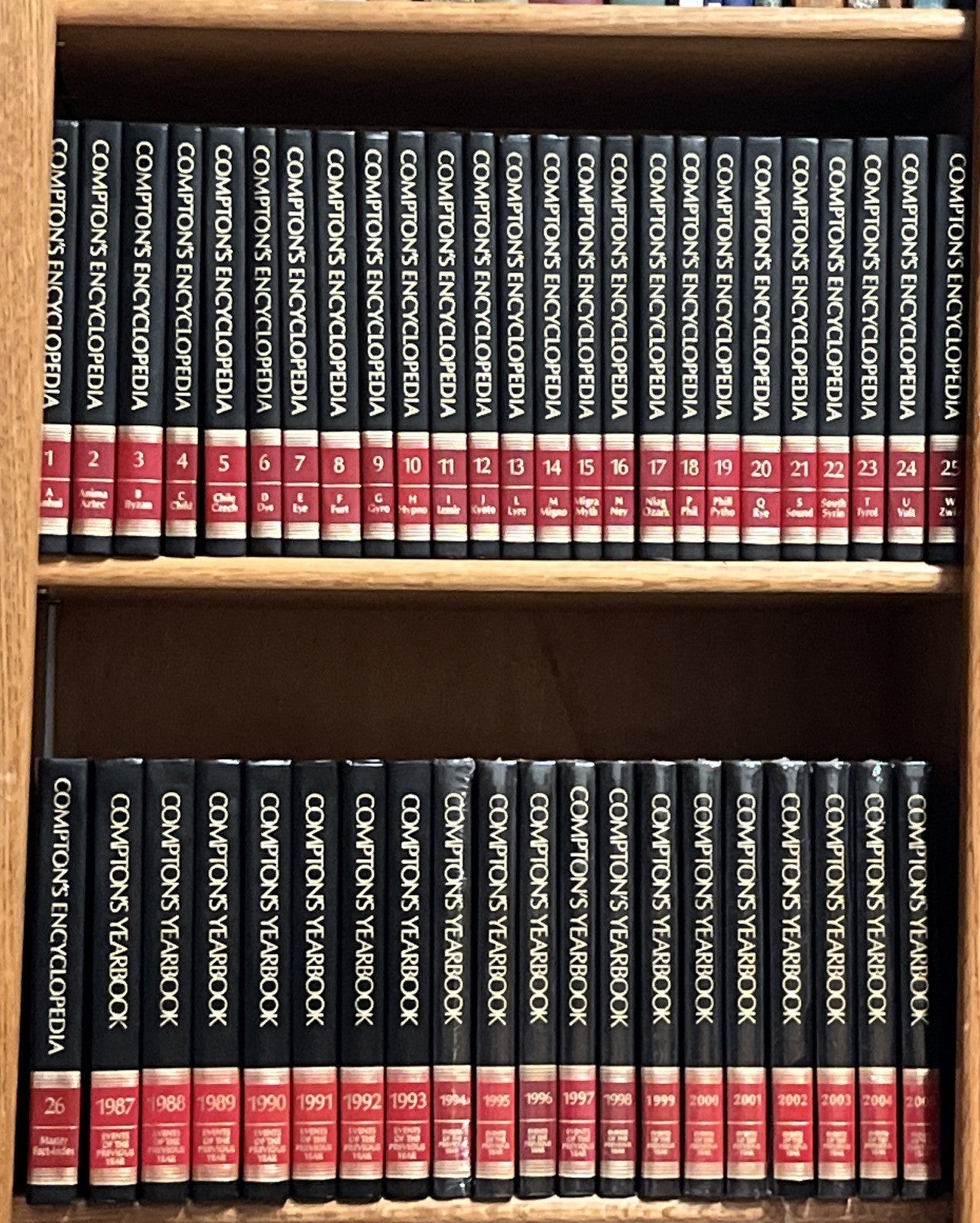 Compton's Encyclopedia Complete Set Volumes 1 - 26 and Yearbook of 1987 To 2005
