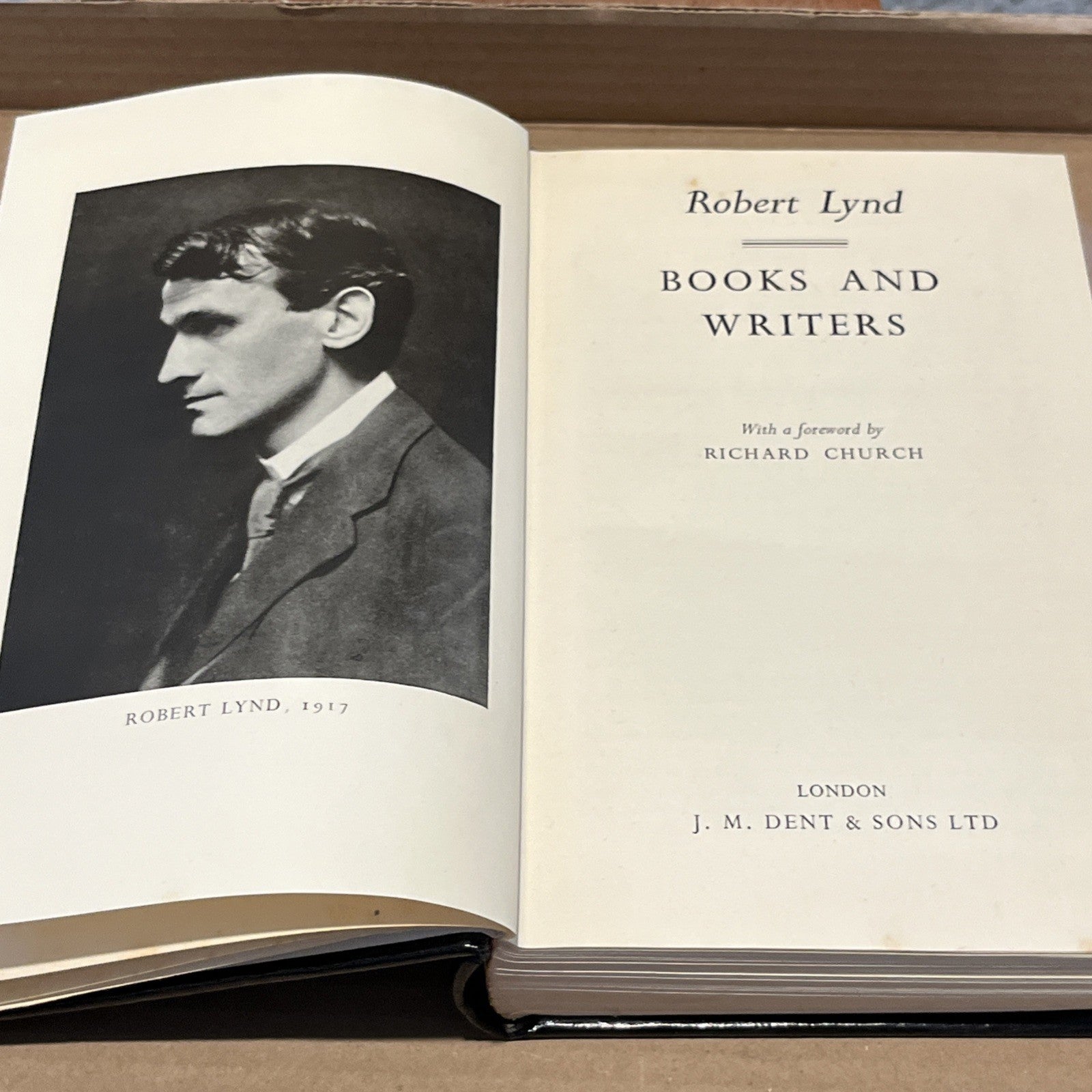 Books & Writers Robert Lynd by Richard Church First 1st Edition VG HC 1952 EXLIB