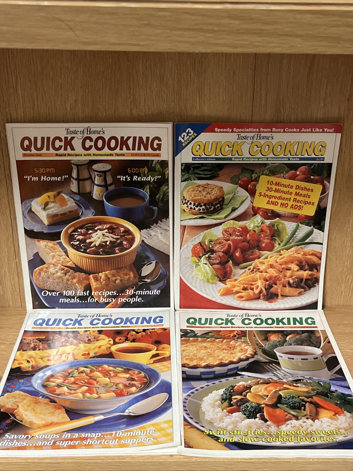 Lot of 4 Taste of Home Quick Cooking & Eating Well Magazine Back Issues