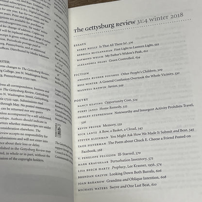 The Gettysburg Review Winter 2018 Book
