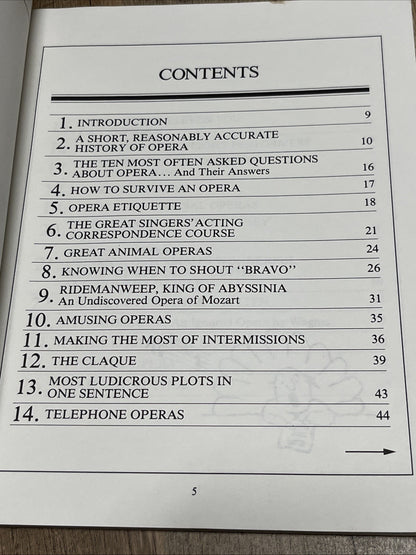 OPERANTICS: FUN AND GAMES FOR THE OPERA BUFF By William Brooke **Excellent**