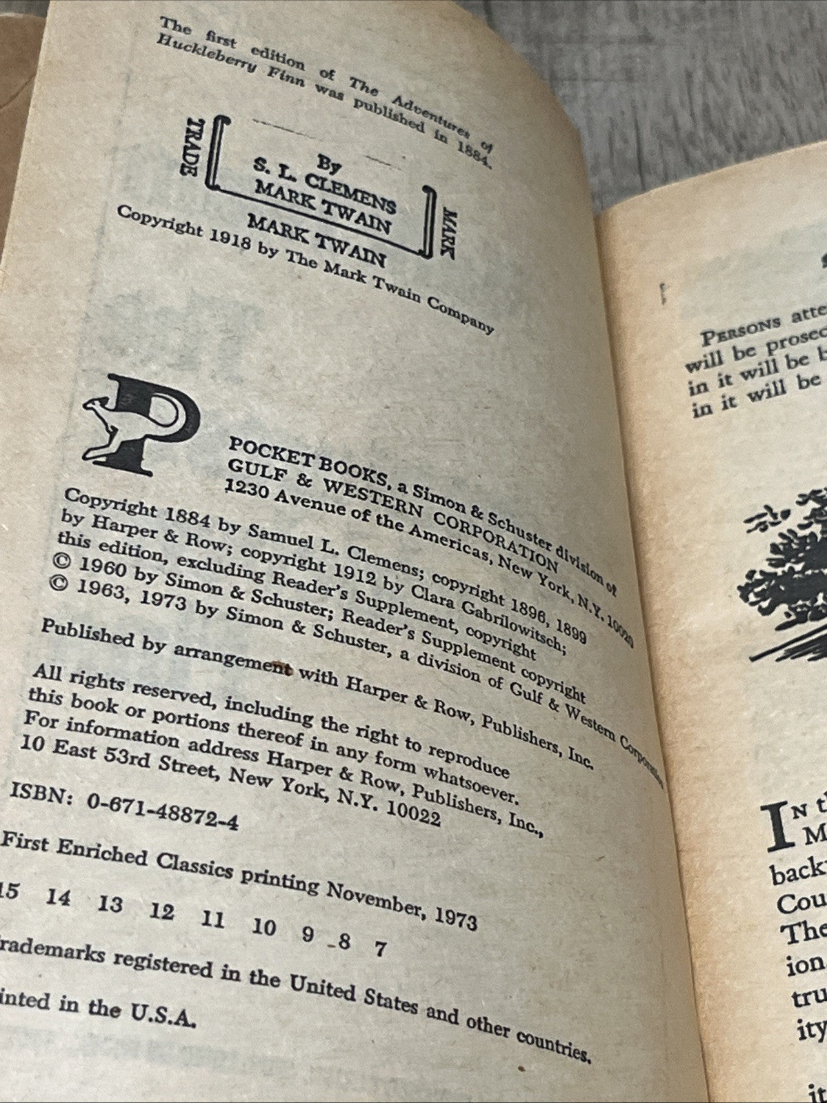The Adventures of Huckleberry Finn By Mark Twain (1973 & 1988)